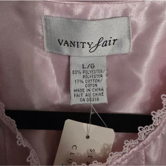 Vanity Fair Pink Satin Chemise Pajama Night Gown Size Large - Picture 4 of 8